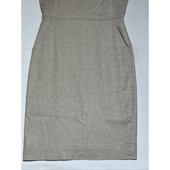 J Crew Resume Dress in Stretch Linen Blend Size 4 Natural Tan Career Work Office - Picture 5 of 12